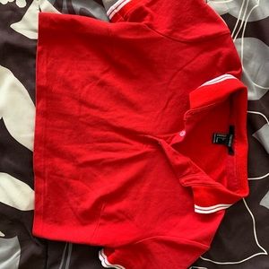Red Polo Crop Top